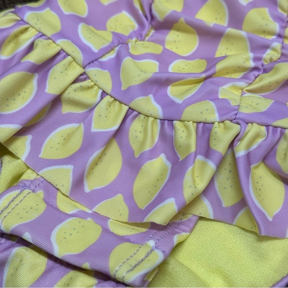 0-3M + 3-6M - Cat & Jack Baby One Piece Swim Suit with Snaps Lemon UPF 50+ NEW - Picture 4 of 5
